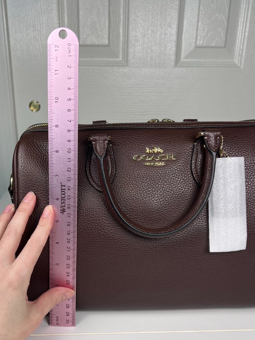 Coach Large Rowan Satchel Bag Maple NWT - Picture 10 of 11